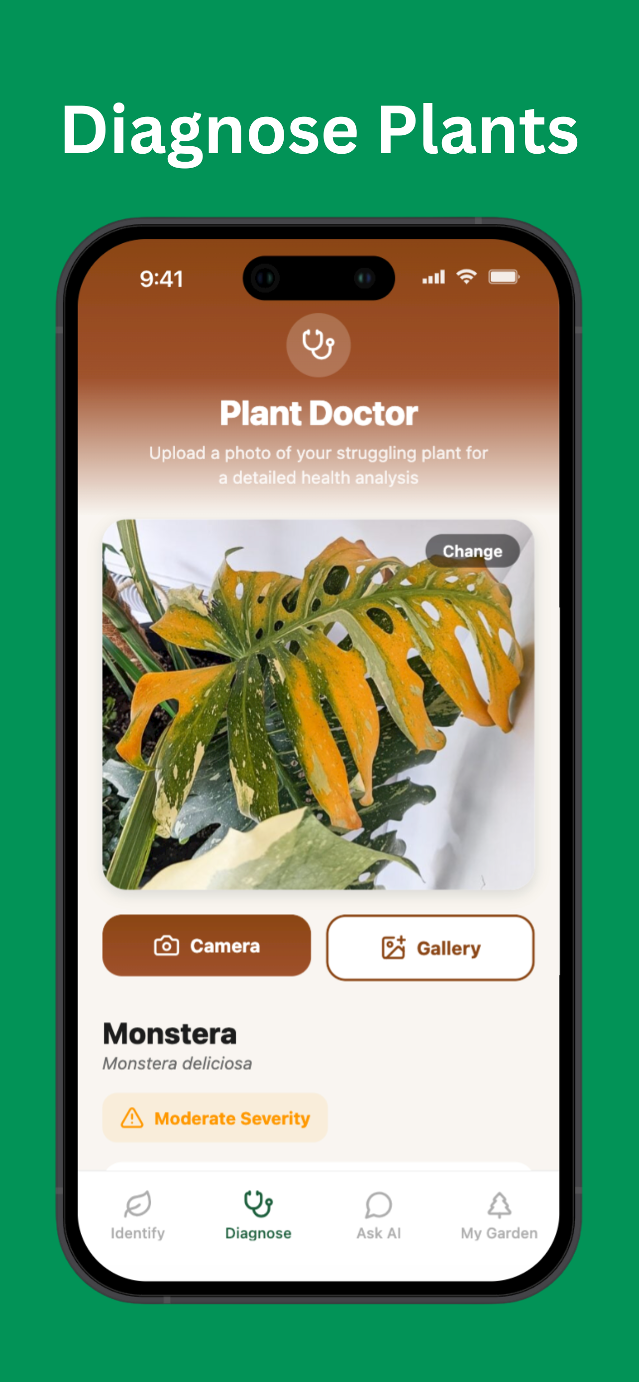 Plant diagnosis feature